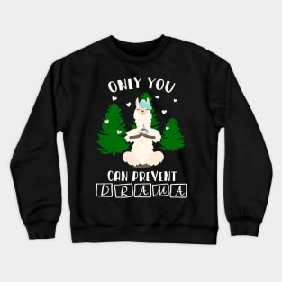 Only You Can Prevent Drama Llama Funny Crewneck Sweatshirt